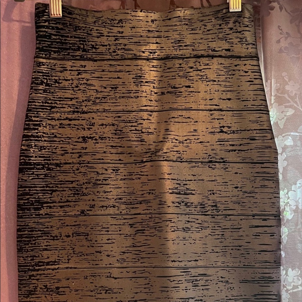 BCBGMaxAzria Metallic Bandage Skirt